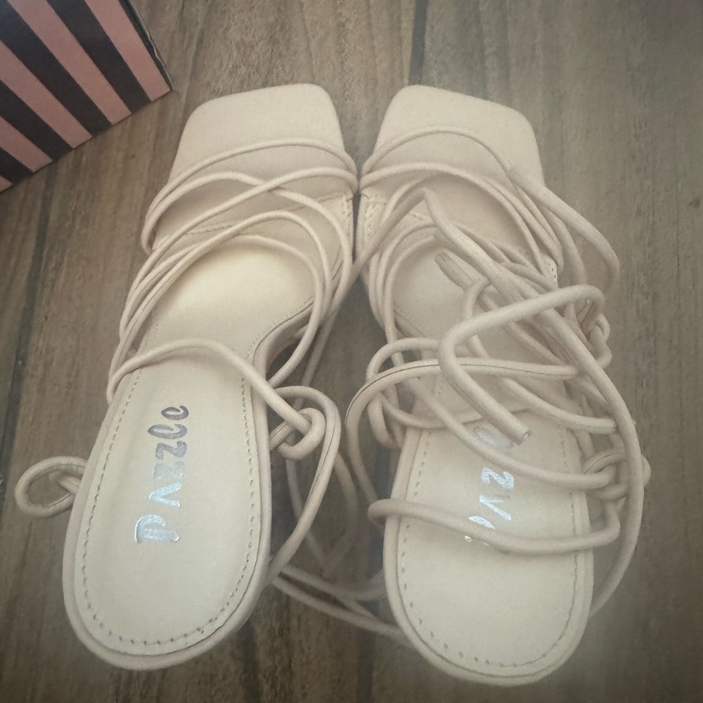 Women's Cream Strappy Sandals